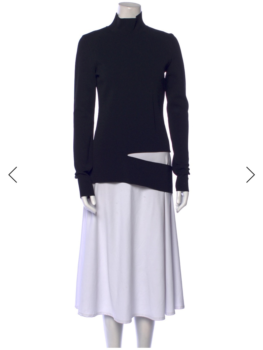 Proenza Schouler Black Long-Sleeve Cutout Midi Top
